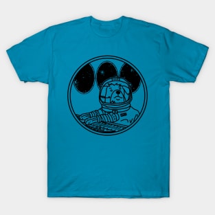 Sci Fi Space Astronaut Dog in Spaceship T-Shirt